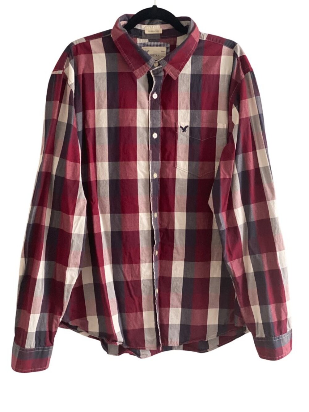 American Eagle Outfitter RBWPlaid Button Down  Front Pocket Athletic Fit Men XXL